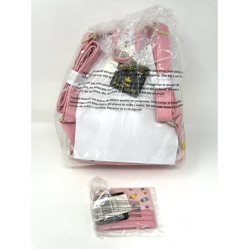 Loungefly Disney Princess Ice Cream Mini Backpack and Cardholder Set Pink NWT - Picture 9 of 9